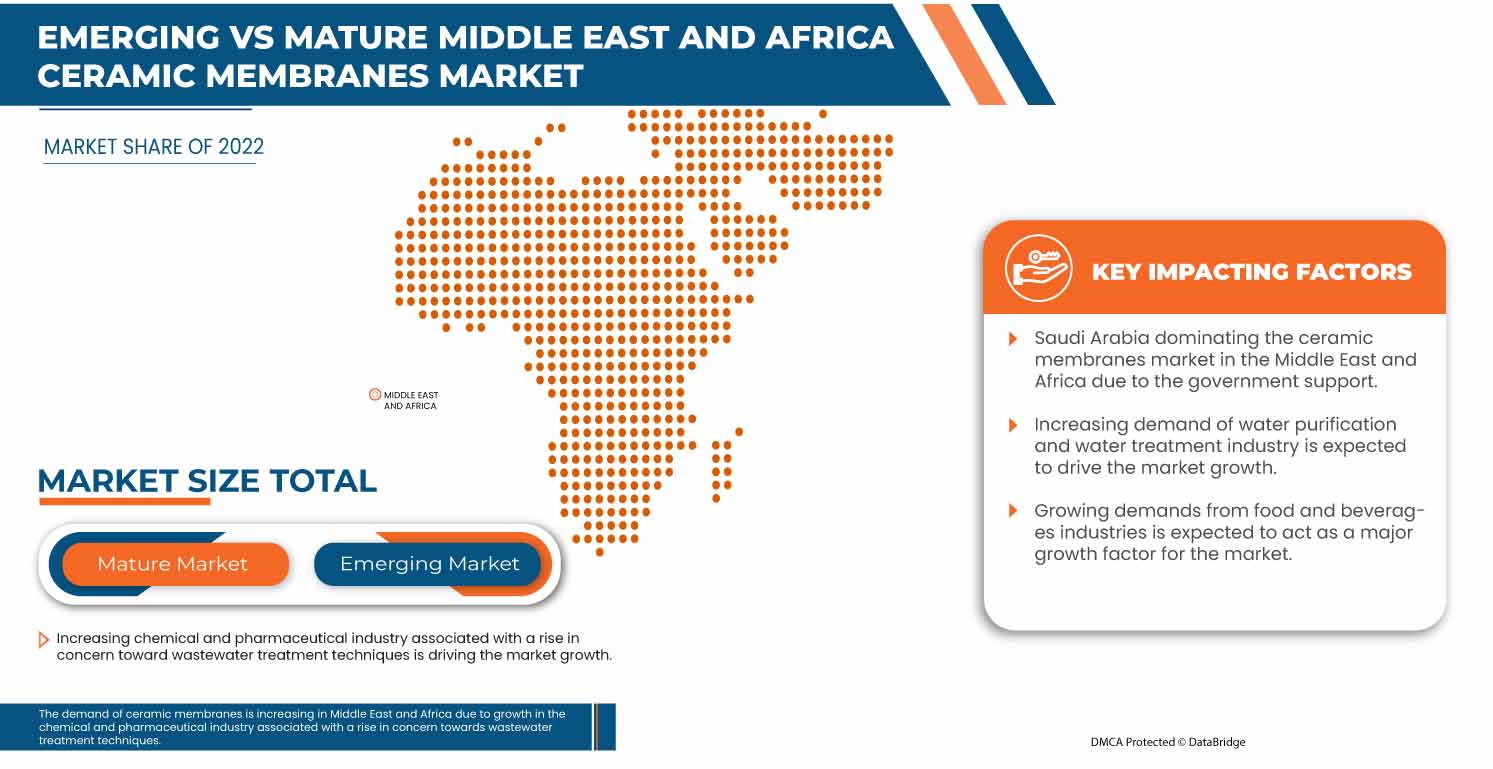 Mercado de membranas cerámicas en Oriente Medio y África